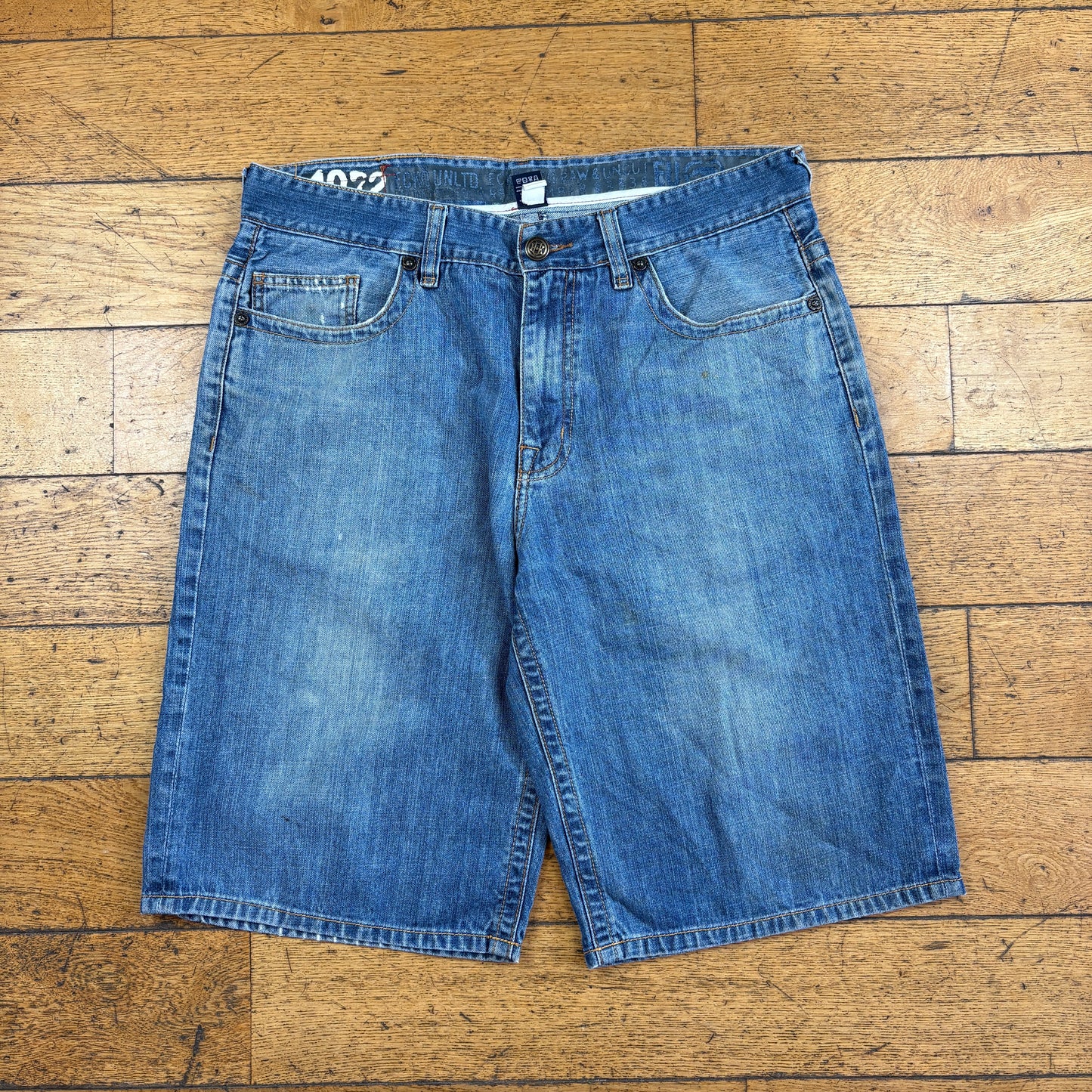 Vintage Ecko UNLTD Embroidered Blue Hip Hop Baggy Shorts Jorts - 38
