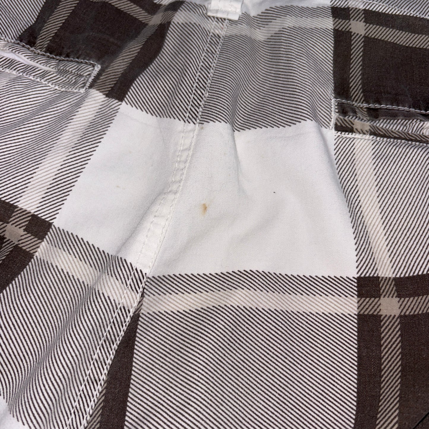 Vintage Check White Grey Hip Hop Baggy Shorts Jorts - 36