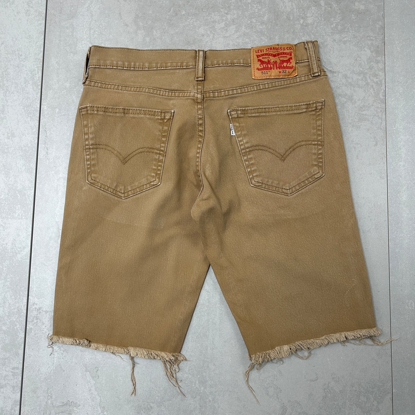 Vintage Levis 511 Slim Denim Brown Shorts - 32