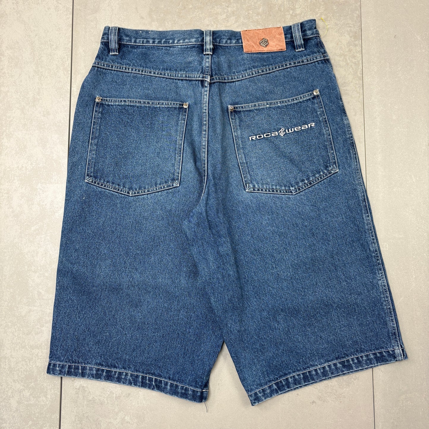 Vintage Rocawear Embroidered Hip Hop Baggy Blue Shorts Jorts - 36