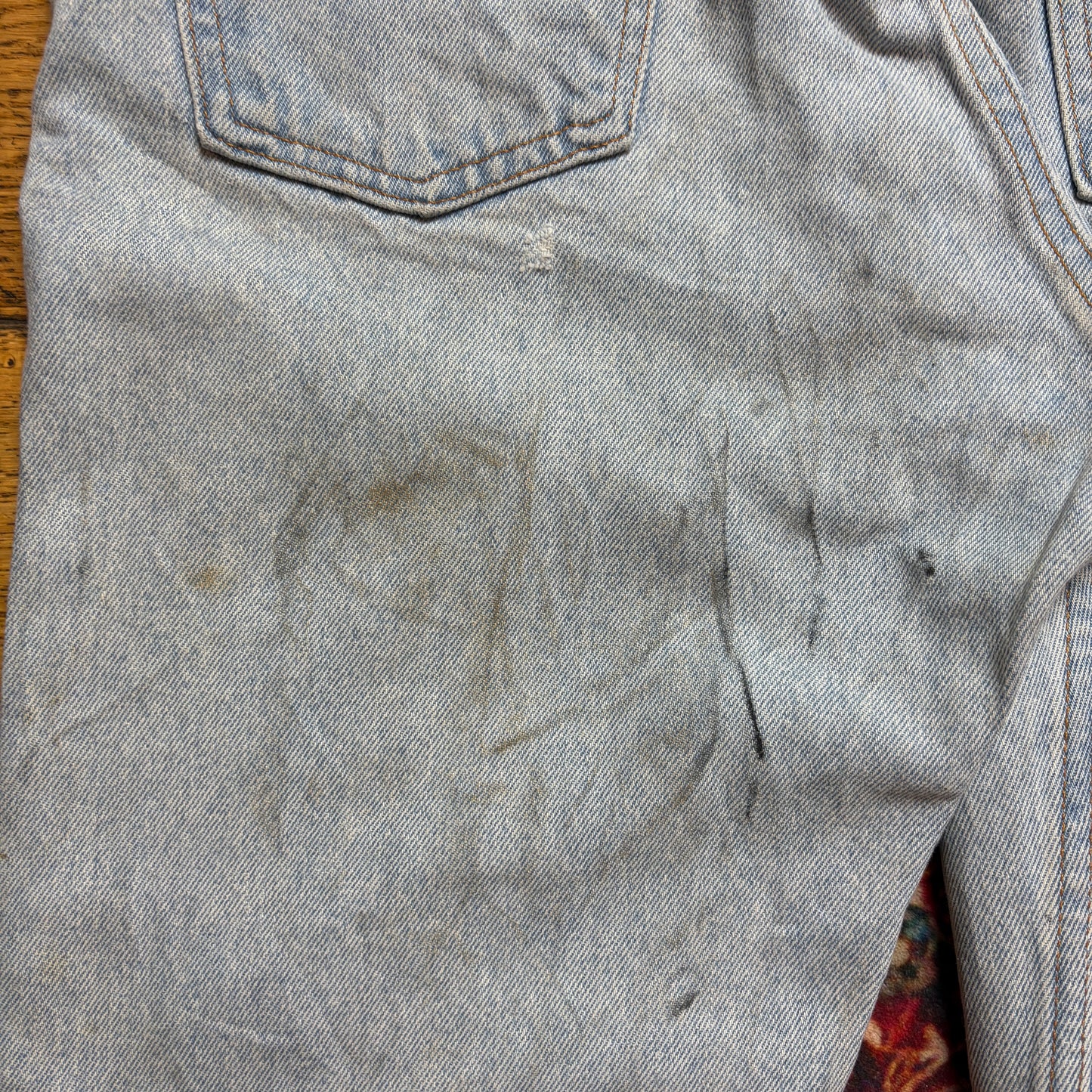 Vintage Levis 505 Orange Tab Straight Blue Denim Jeans - 34R