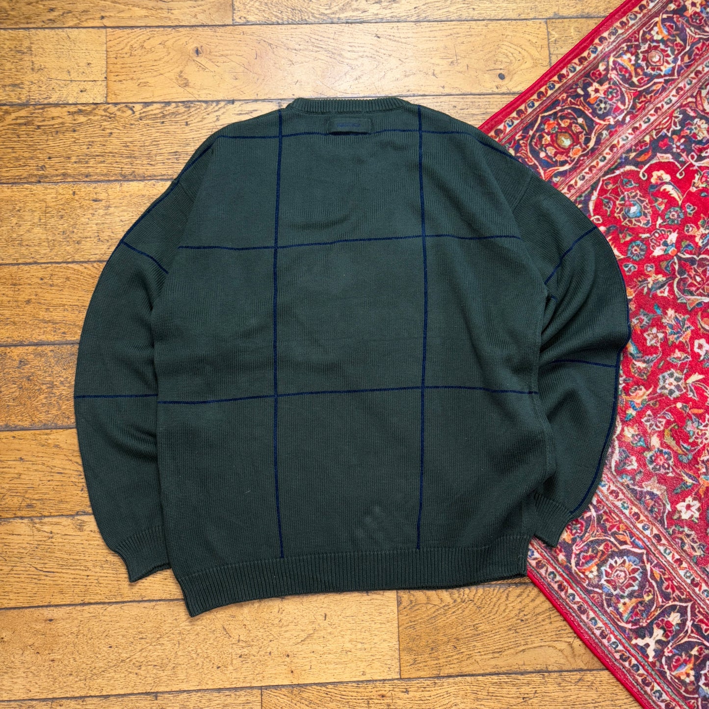 Vintage Nautica Green Embroidered Knit Jumper - XL