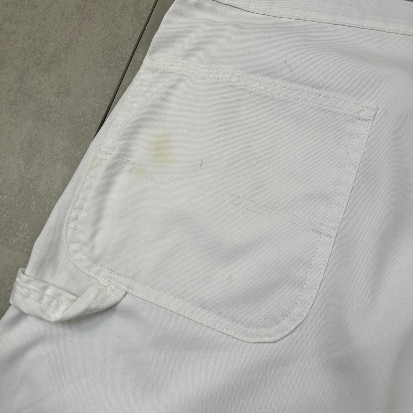 Vintage Dickies Workwear White Carpenter Baggy Shorts - 44
