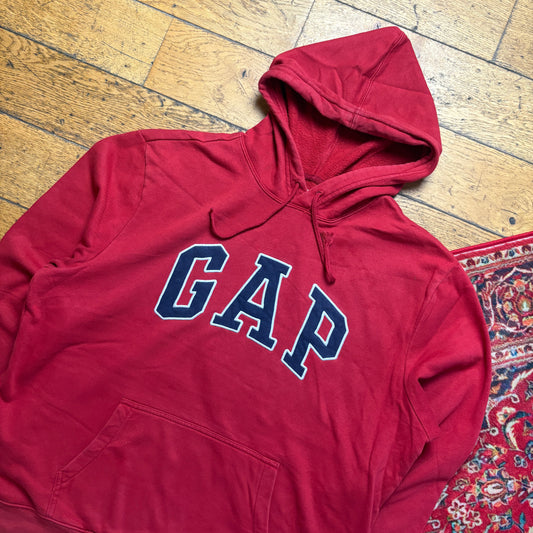 Vintage Gap Red Hoodie Embroidered Sweatshirt - XL
