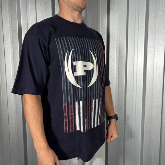 Phat Farm Navy Hip Hop Graphic T Shirt - L
