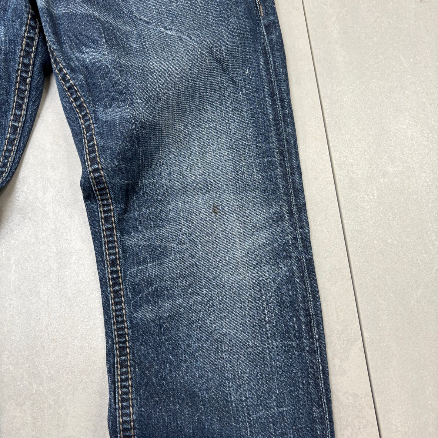 Vintage Silver Jeans Embroidered Hip Hop Blue Straight Jeans - 32