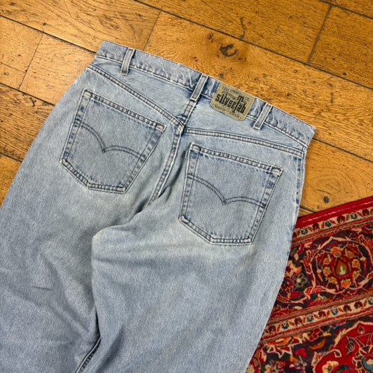 Vintage 1992 Levis Silver Tab Blue Baggy Jeans - 34
