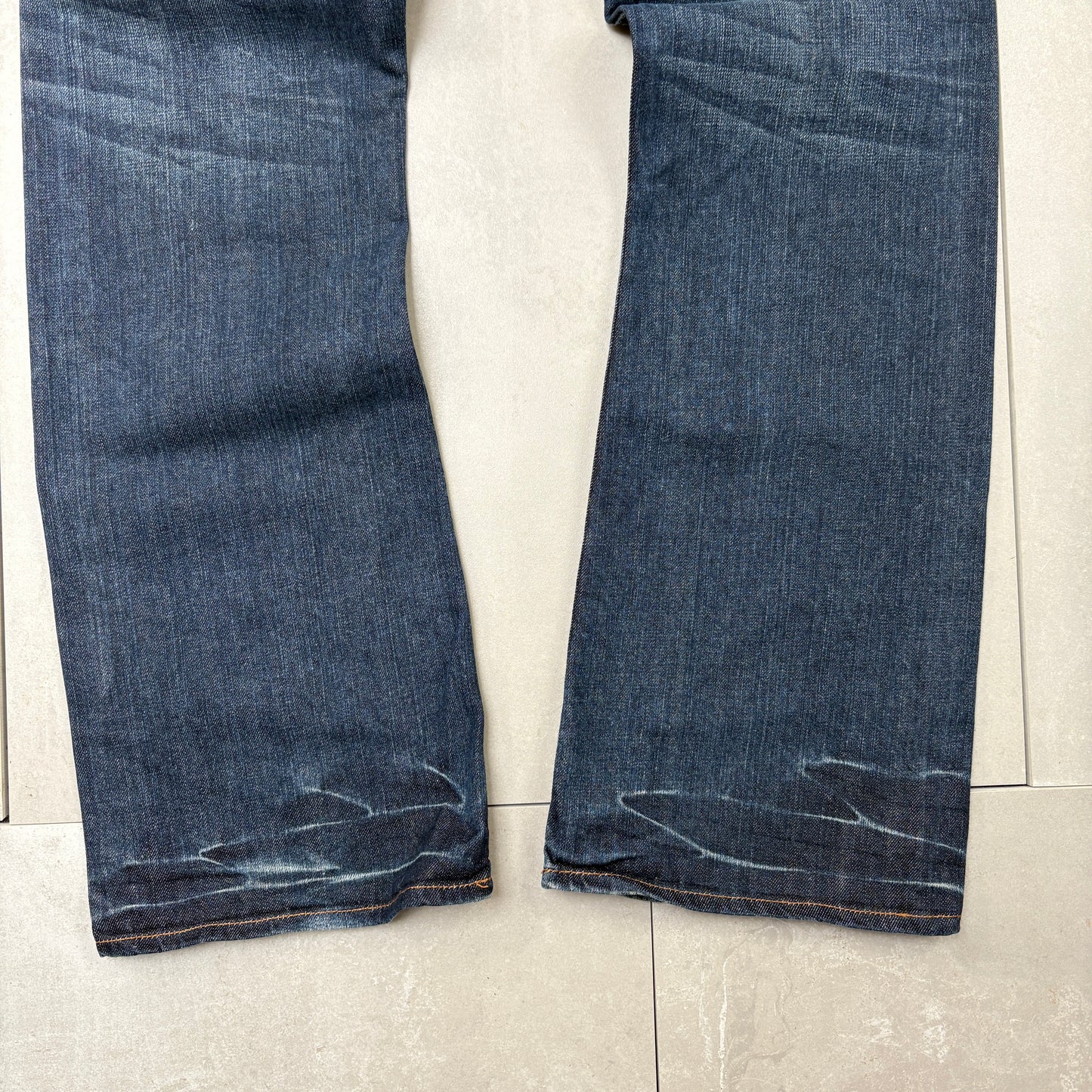 Vintage Guess Embroidered Hip Hop Bootcut Blue Jeans - 33
