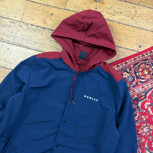 Oakley Navy Windbreaker Hooded Jacket - M