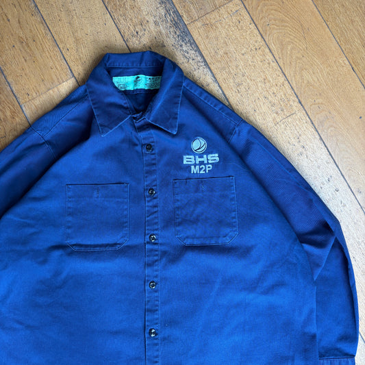 Vintage Red Kap French Chore Workwear Jacket Blue Overcoat - XL