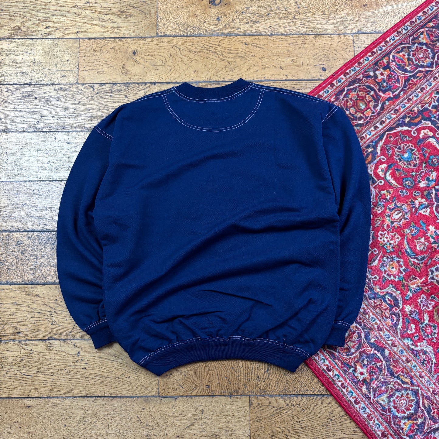 Vintage 90s Navy Sailing Yacht Embroidered Sweatshirt - L