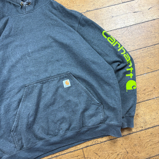 Vintage Carhartt Grey Hoodie Sweatshirt - XL