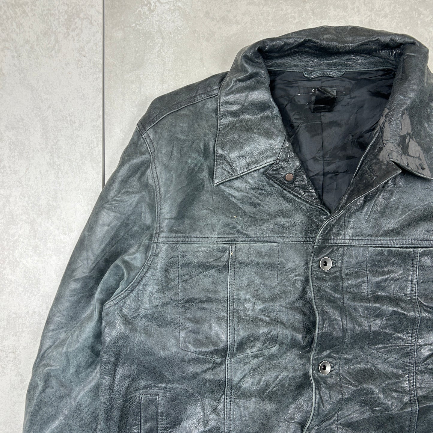 Vintage Aviator Pilot Flight Style Black Genuine Leather Bomber Jacket - M