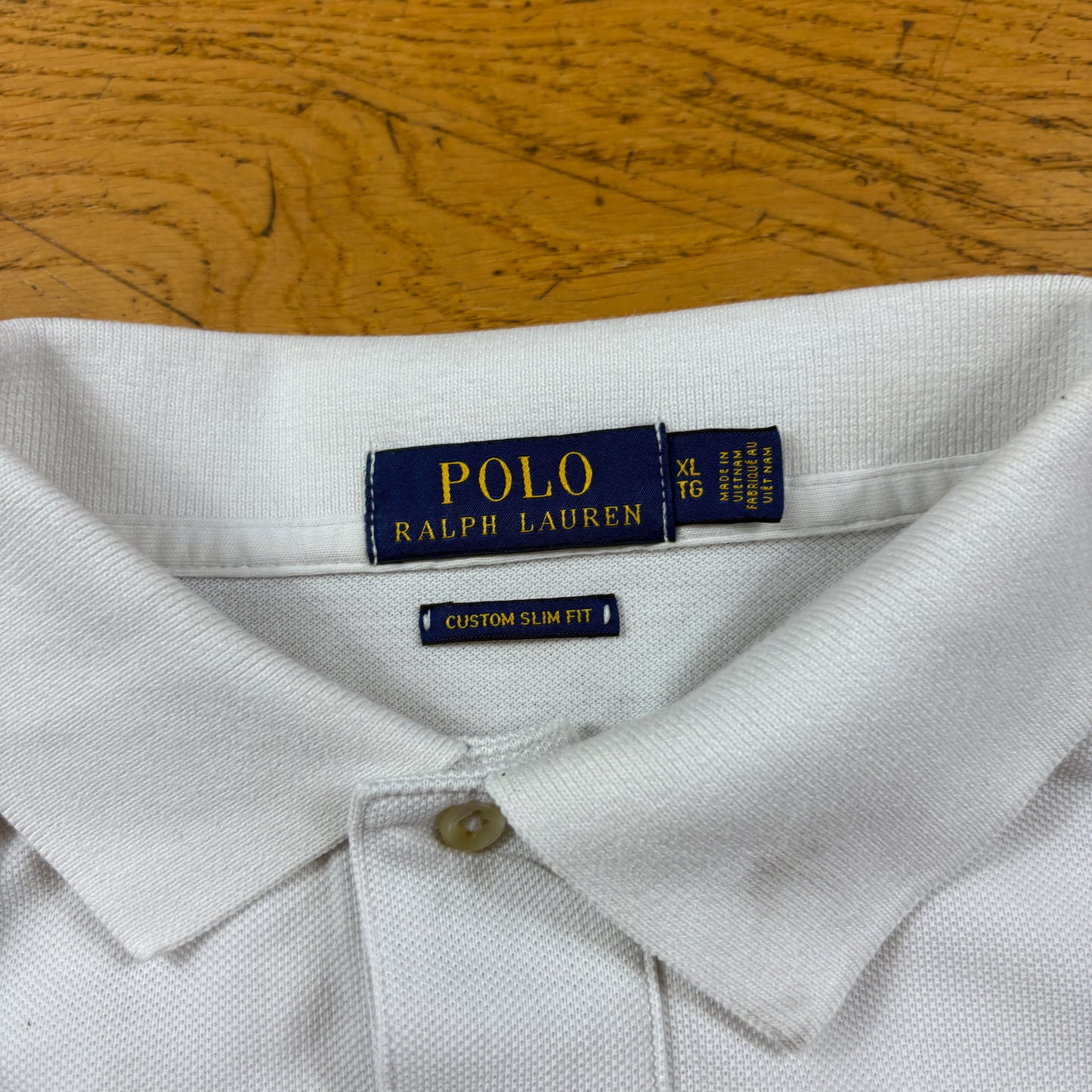 Vintage Ralph Lauren Big Pony White Polo T-Shirt - XL