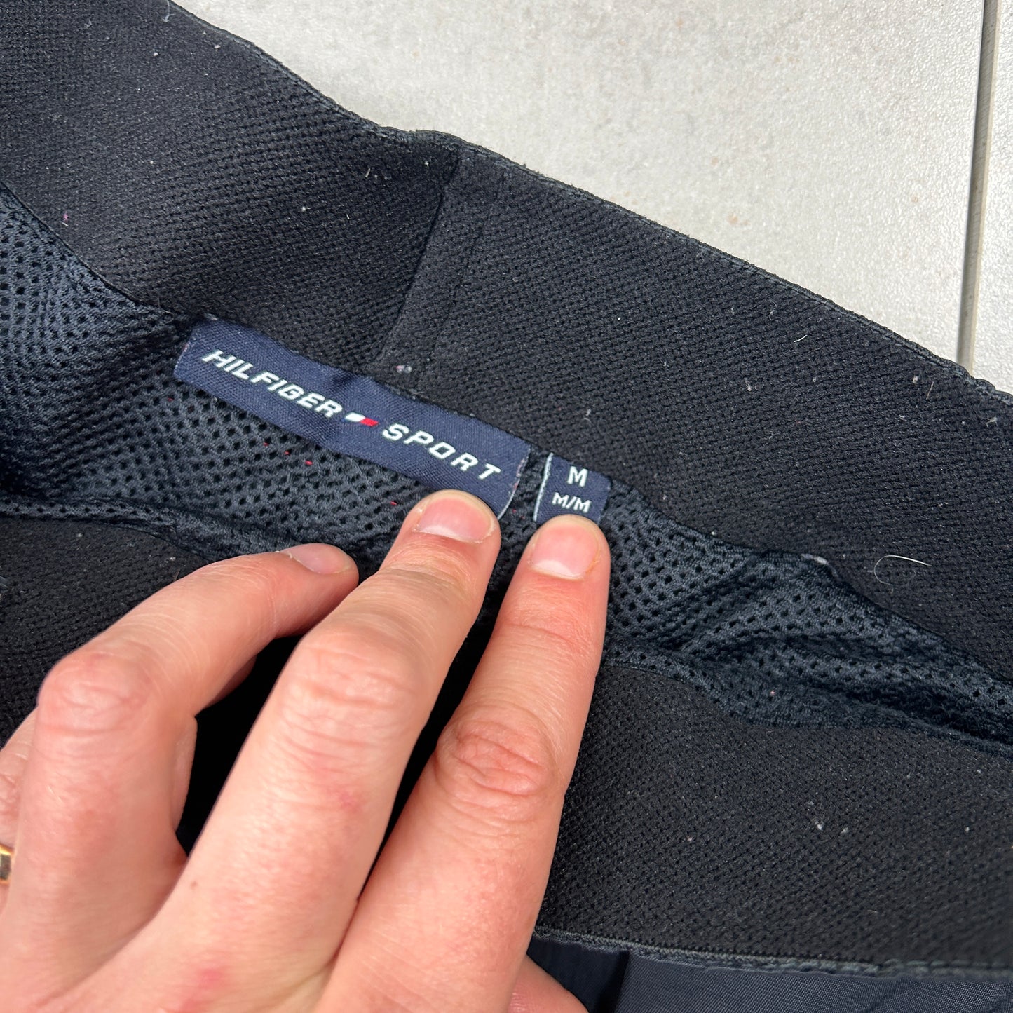 Vintage Tommy Hilfiger Black Baggy Tracksuit Sweatpants Track Pants Bottoms - M