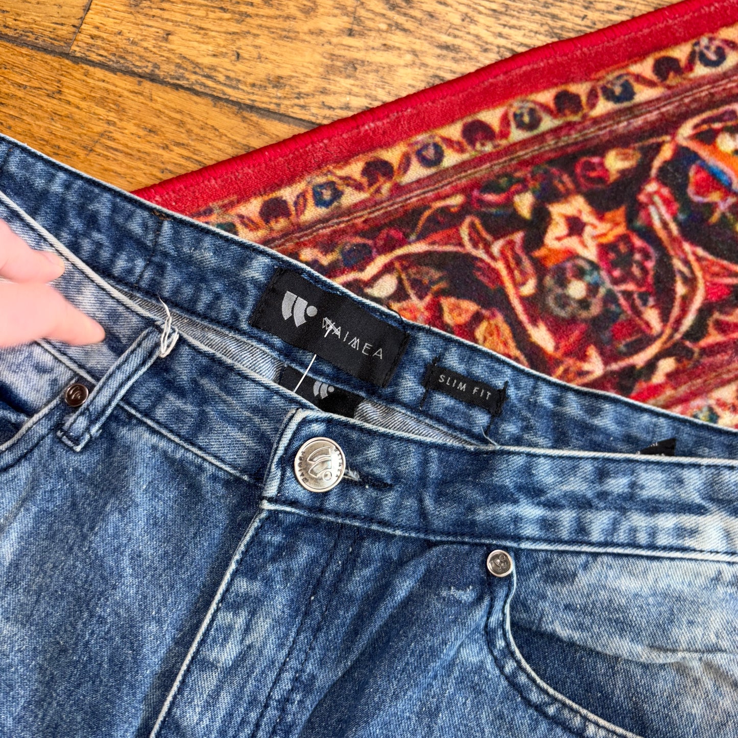 Vintage Blue Denim Slim Shorts - 34