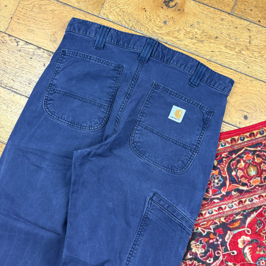 Vintage Carhartt Navy Workwear Carpenter Straight Trousers - 32
