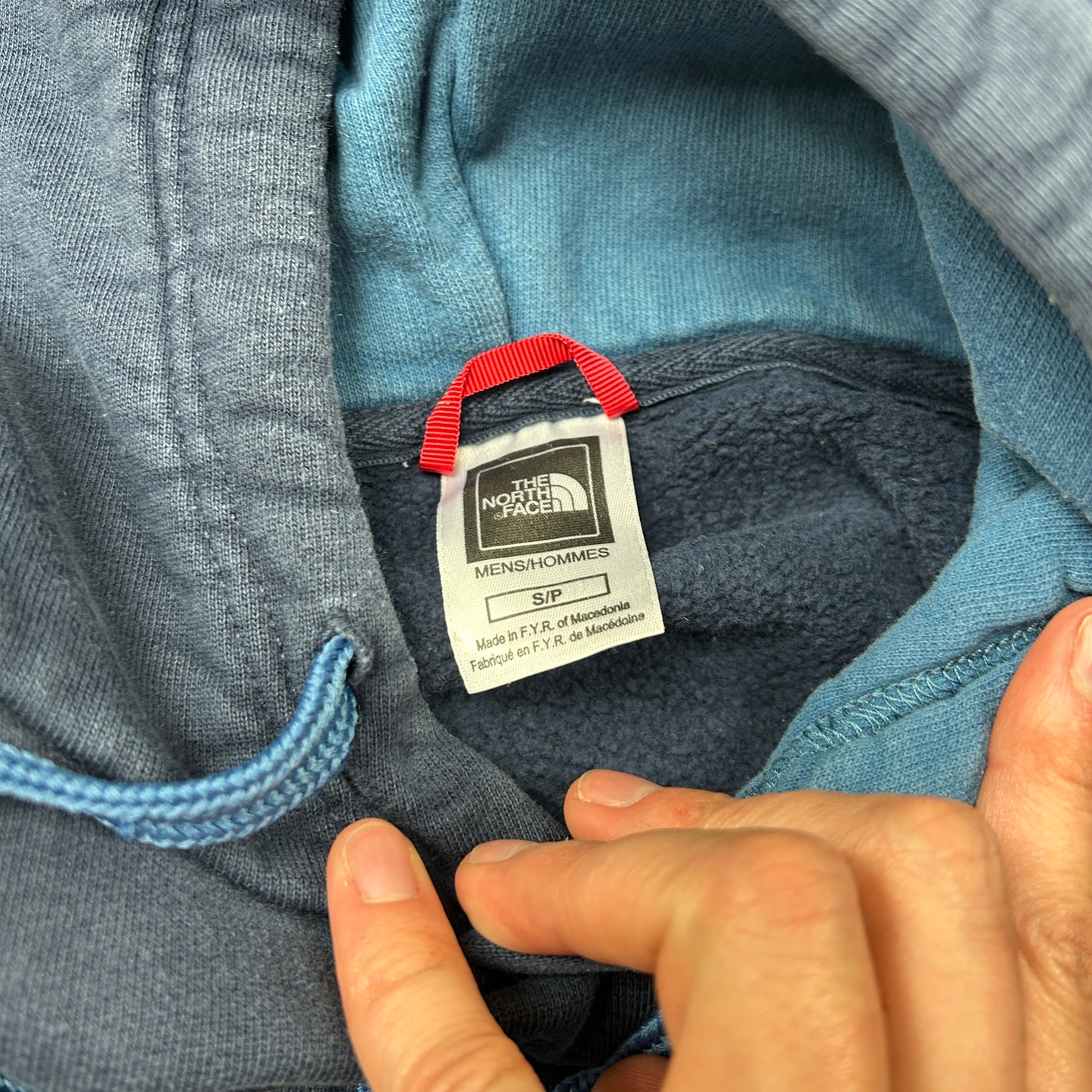 Vintage North Face Navy Embroidered Hoodie Sweatshirt - S