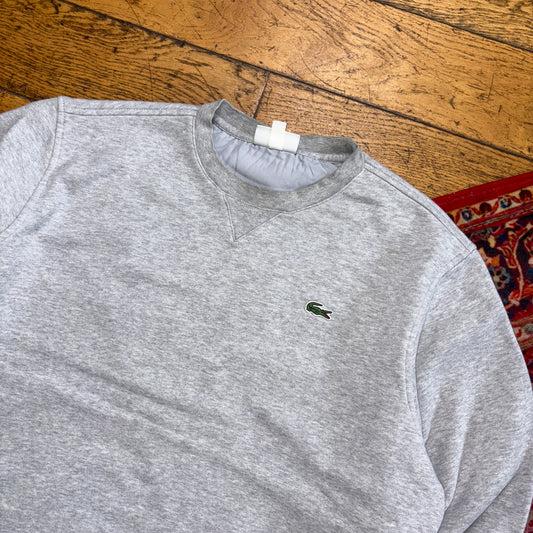 Vintage Lacoste Grey Boxy Embroidered Sweatshirt - L