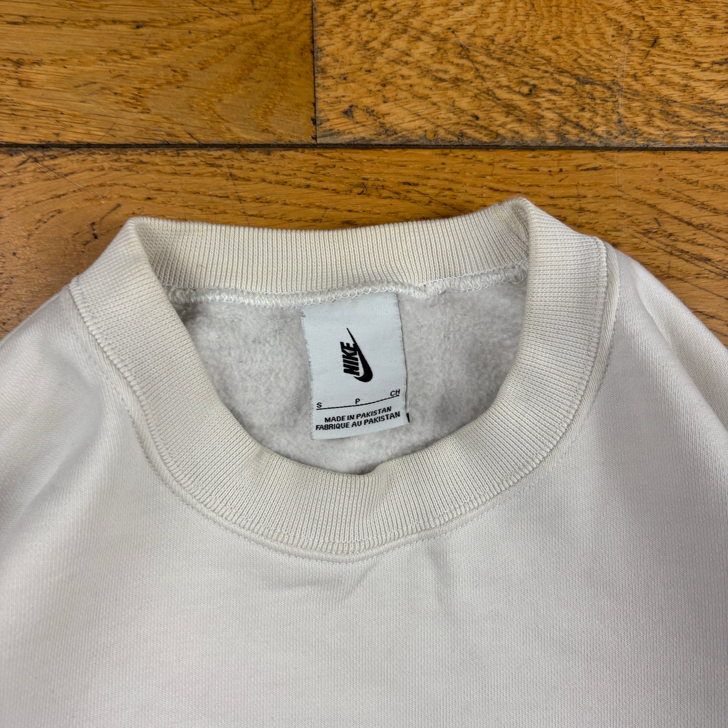 Vintage Nike White Swoosh Embroidered Sweatshirt - S