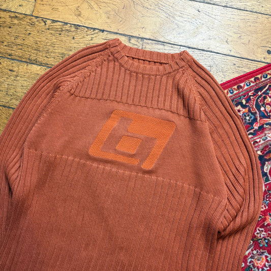 Vintage Burnt Orange Chunky Knit Jumper - M