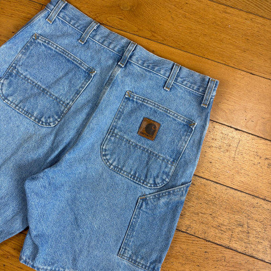 Vintage Carhartt Blue Workwear Baggy Carpenter Jorts Shorts - 34