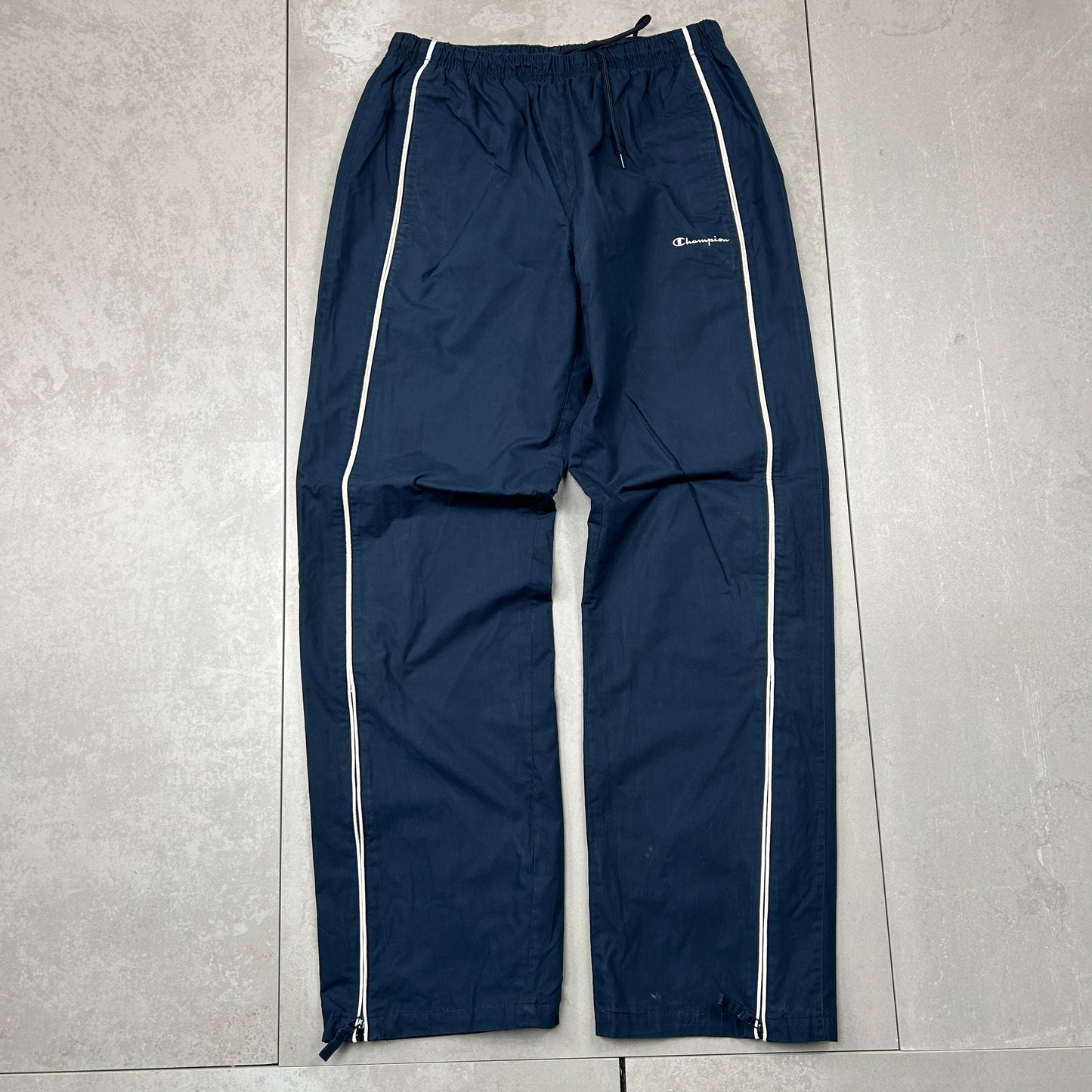 Vintage Champion Navy Baggy Tracksuit Sweatpants Track Pants Bottoms - S