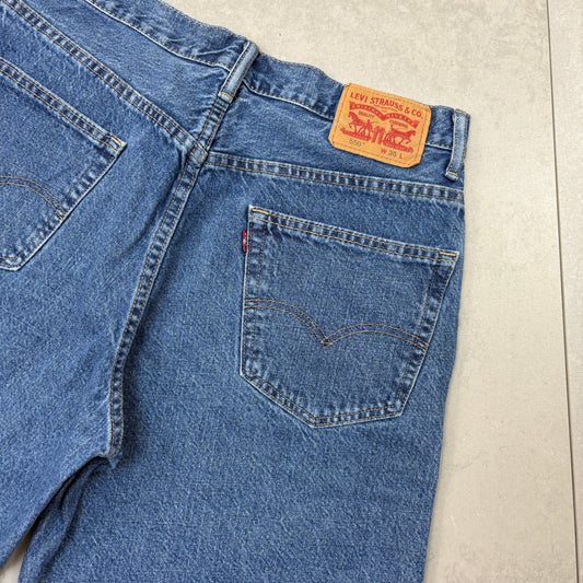 Vintage Levis 550 Baggy Blue Denim Shorts - 34