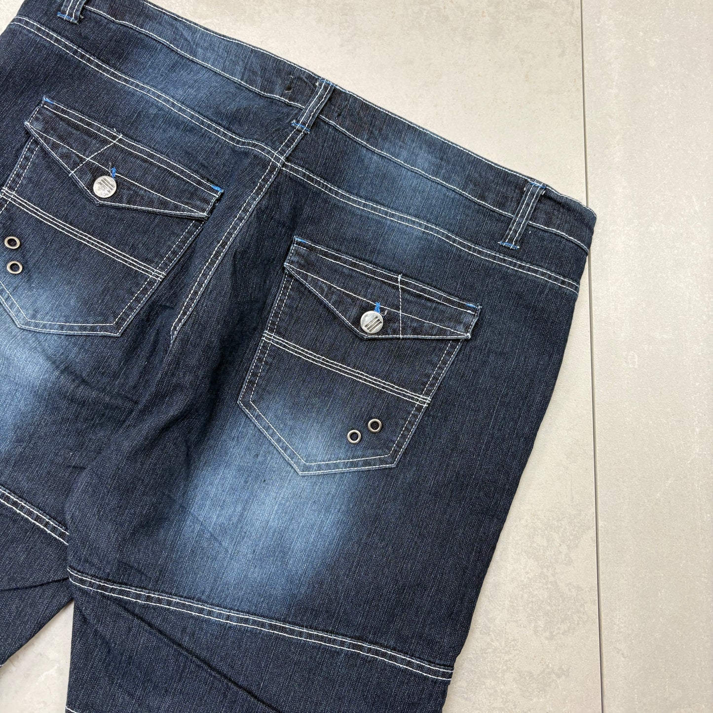 Vintage Hip Hop Baggy Blue Shorts Jorts - 40