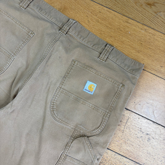 Vintage Carhartt Brown Workwear Baggy Carpenter Shorts - 38