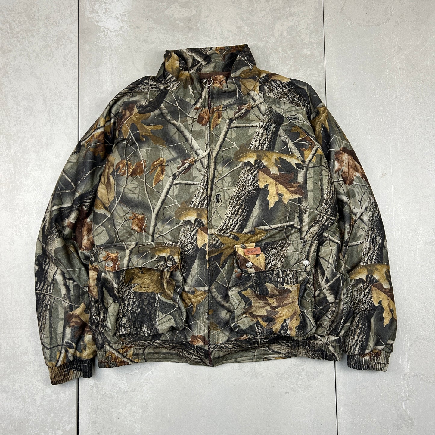 Vintage Realtree Woolrich Camo Workwear Hunting Bomber Zip Khaki Jacket - XXL