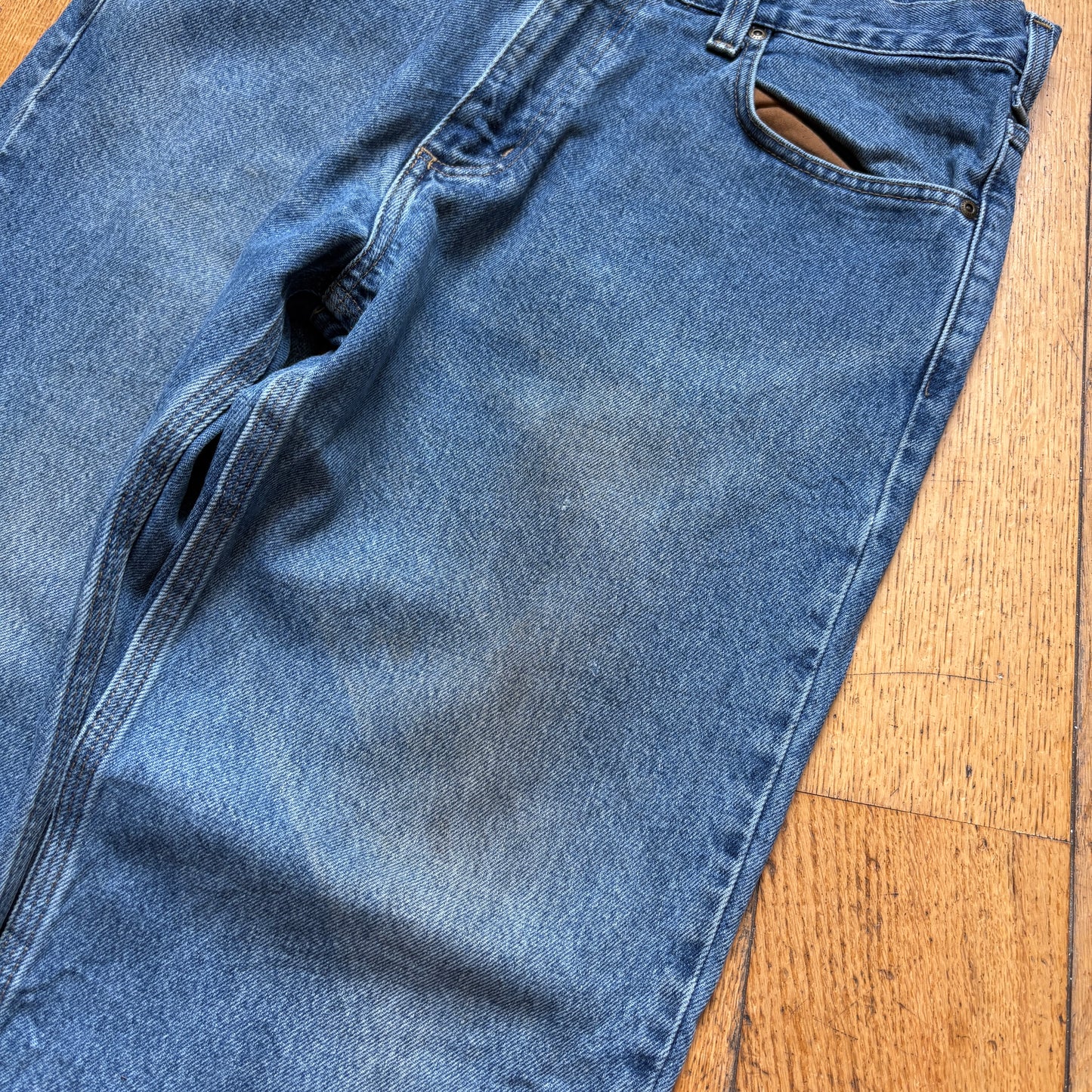 Vintage Carhartt Workwear Carpenter Baggy Blue Jeans Trousers - 36