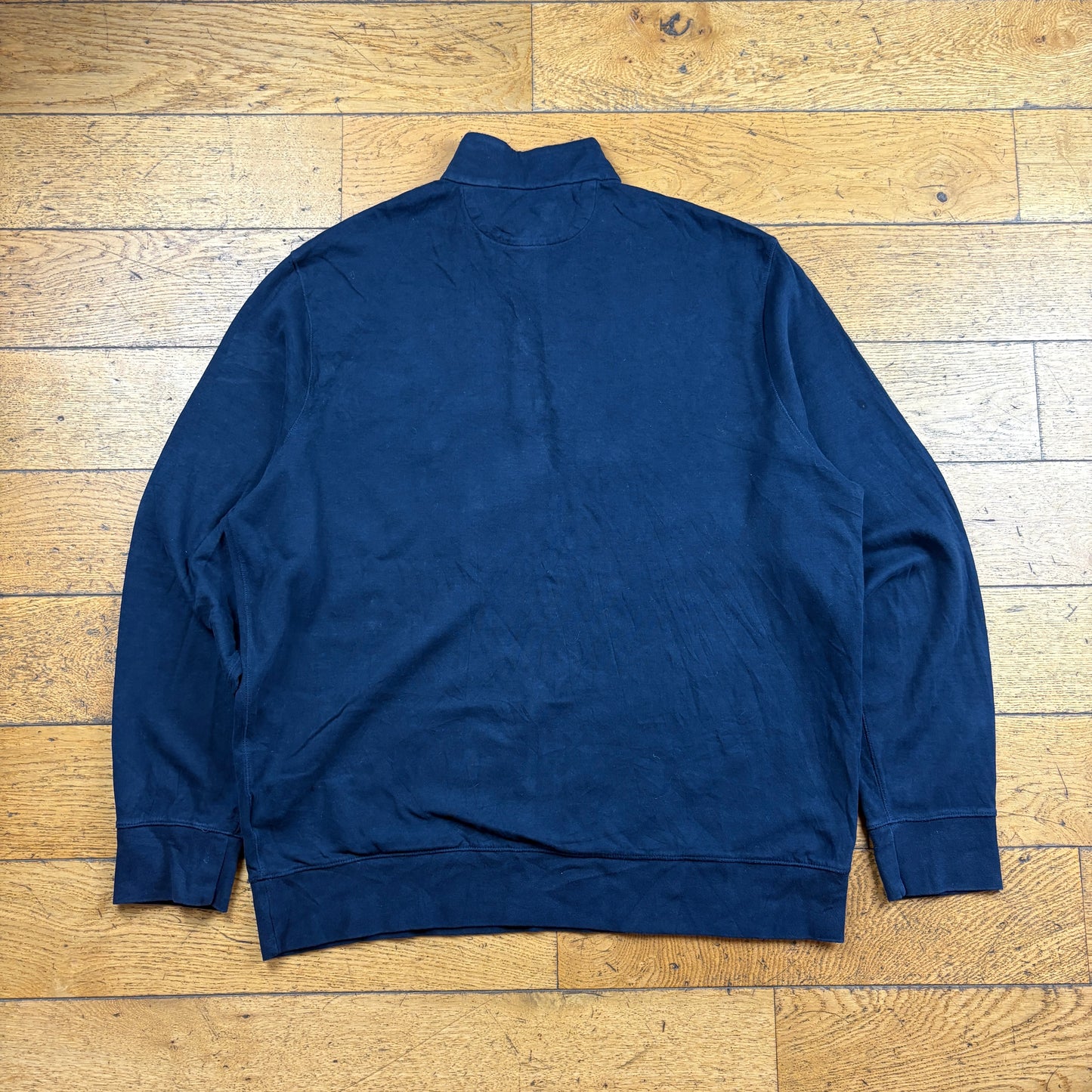 Vintage Ralph Lauren Navy Quarter Zip Embroidered Sweatshirt - XL