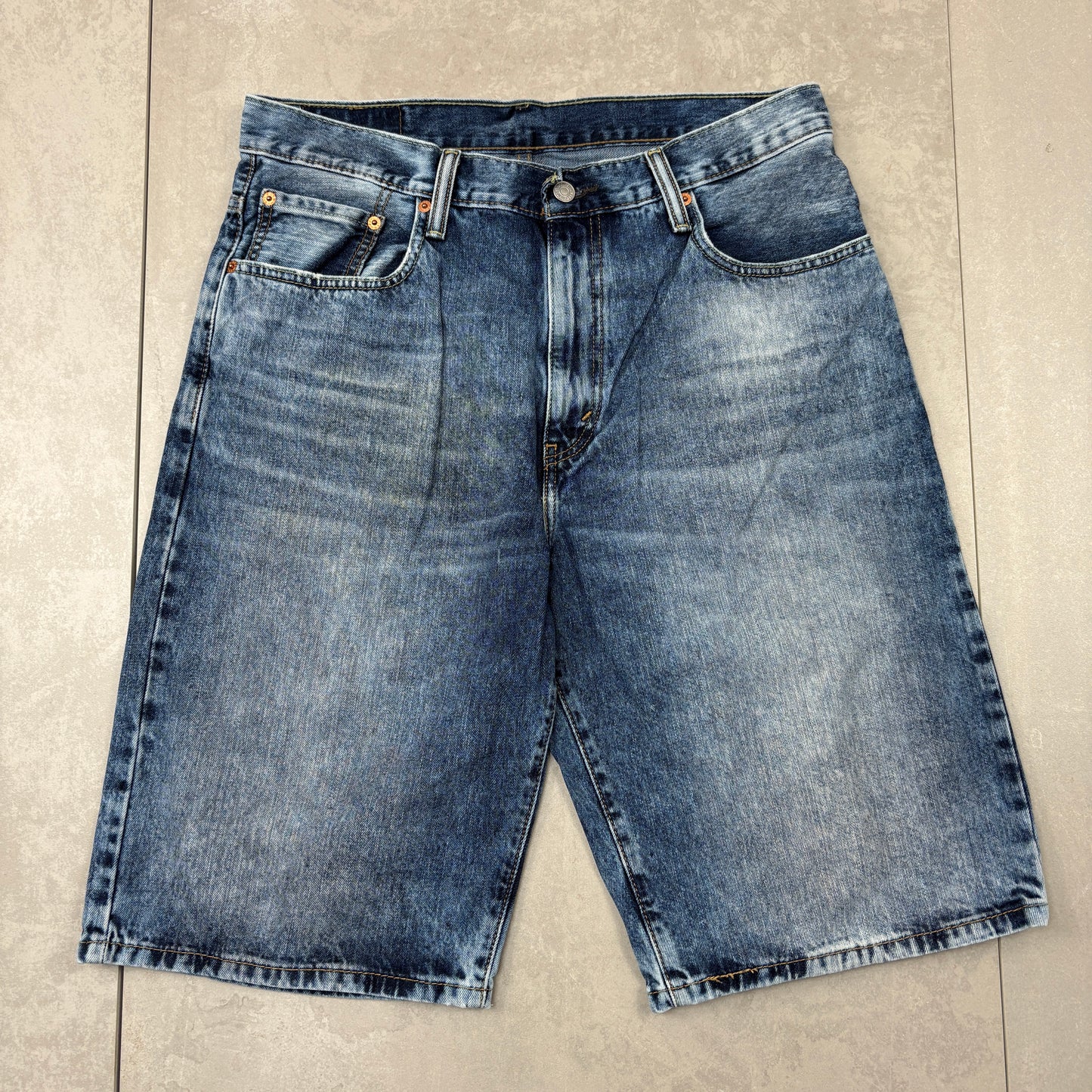 Vintage Levis 569 Blue Baggy Denim Shorts - 33