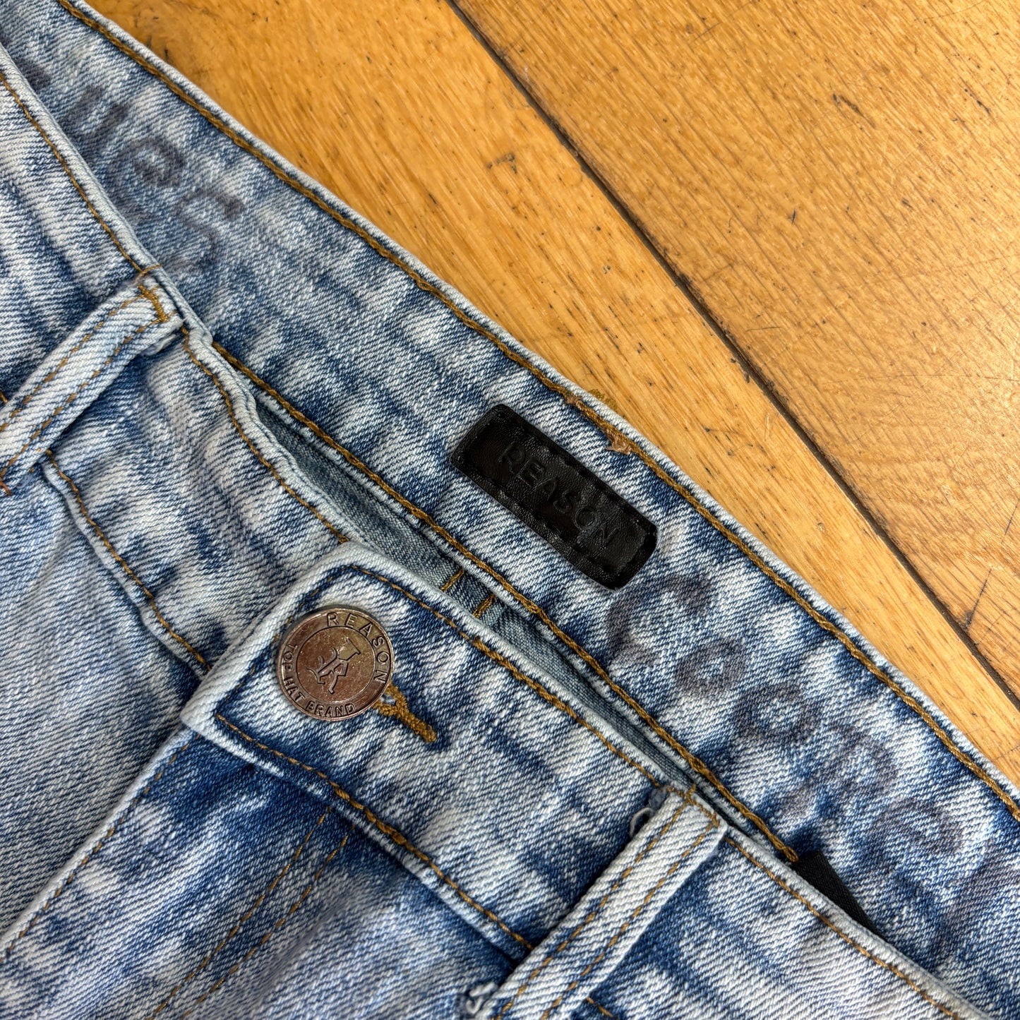 Vintage Double Knee Blue Slim Workwear Carpenter Jeans - 34