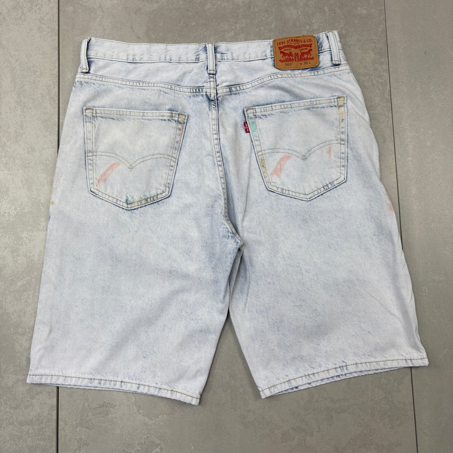 Vintage Levis 569 Blue Baggy Denim Shorts - 36
