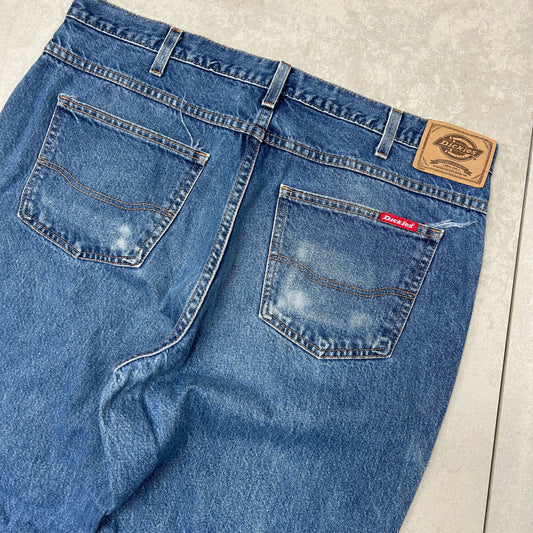 Vintage Dickies Workwear Carpenter Baggy Blue Jeans - 37