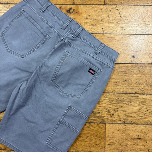 Vintage Dickies Workwear Carpenter Grey Baggy Shorts - 36