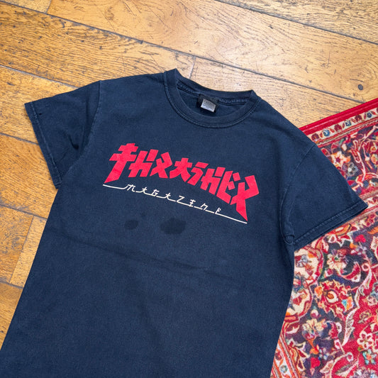 Vintage Thrasher Black Skate Womens Graphic T-Shirt - S