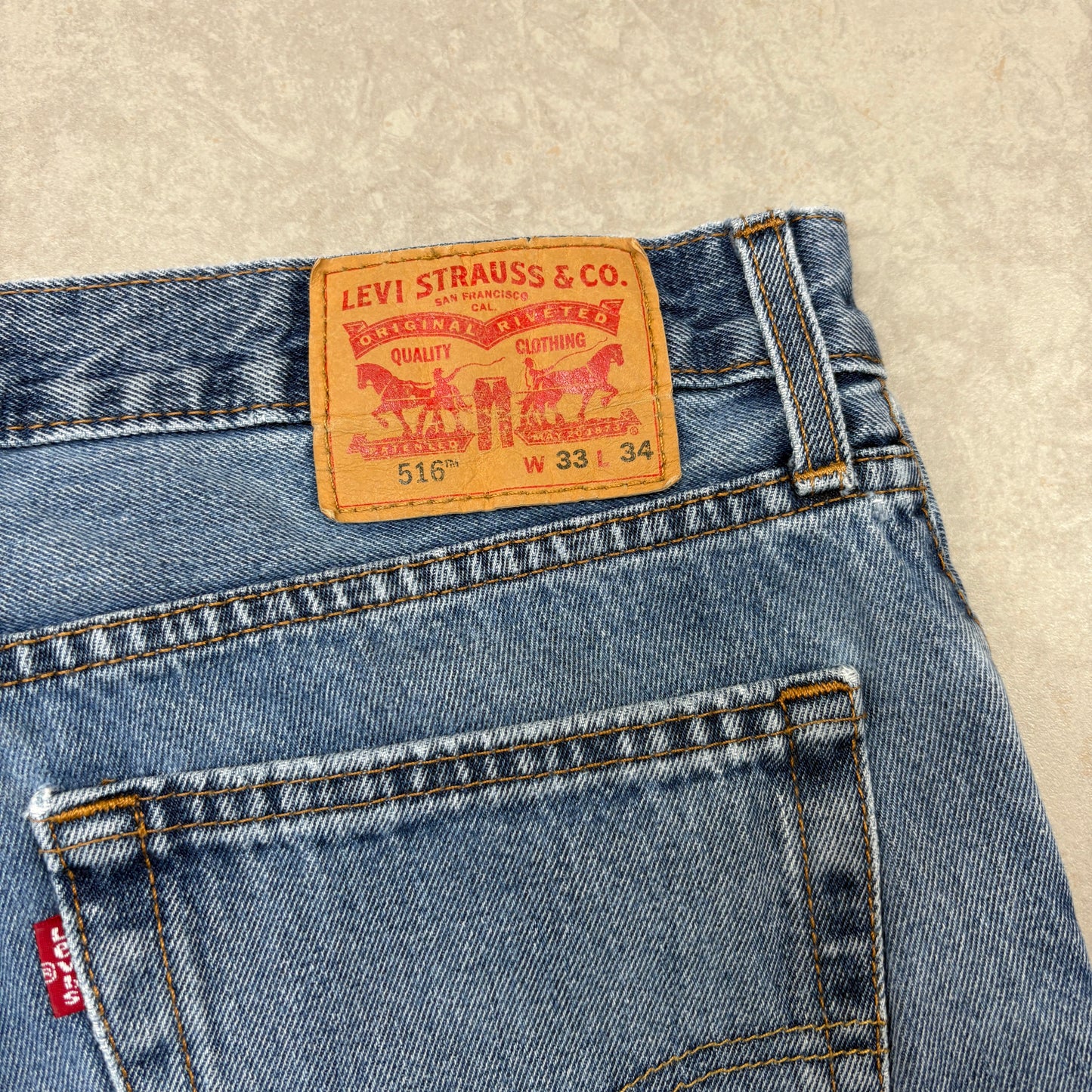 Vintage Levis 516 Blue Denim Shorts - 33