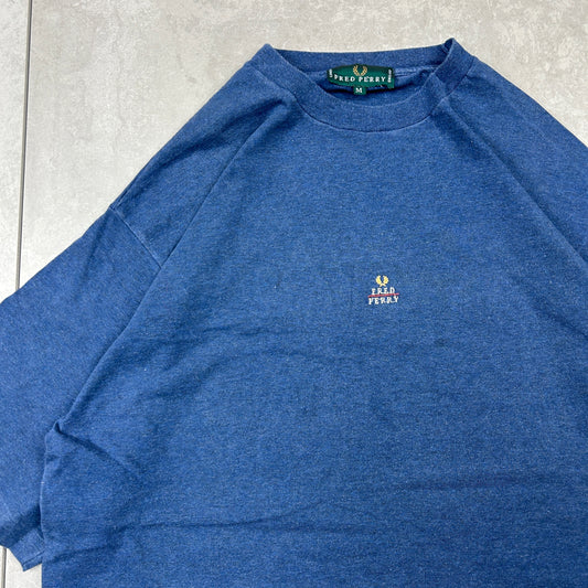 Vintage Fred Perry Embroidered Blue T-Shirt - M
