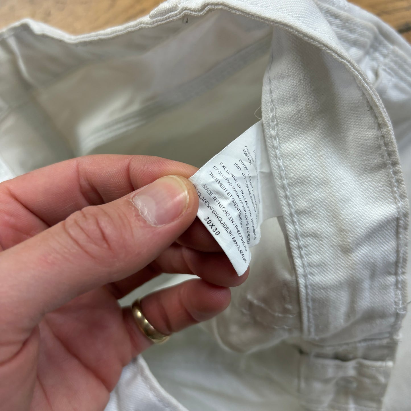 Vintage Dickies White Workwear Carpenter Baggy Trousers - 30
