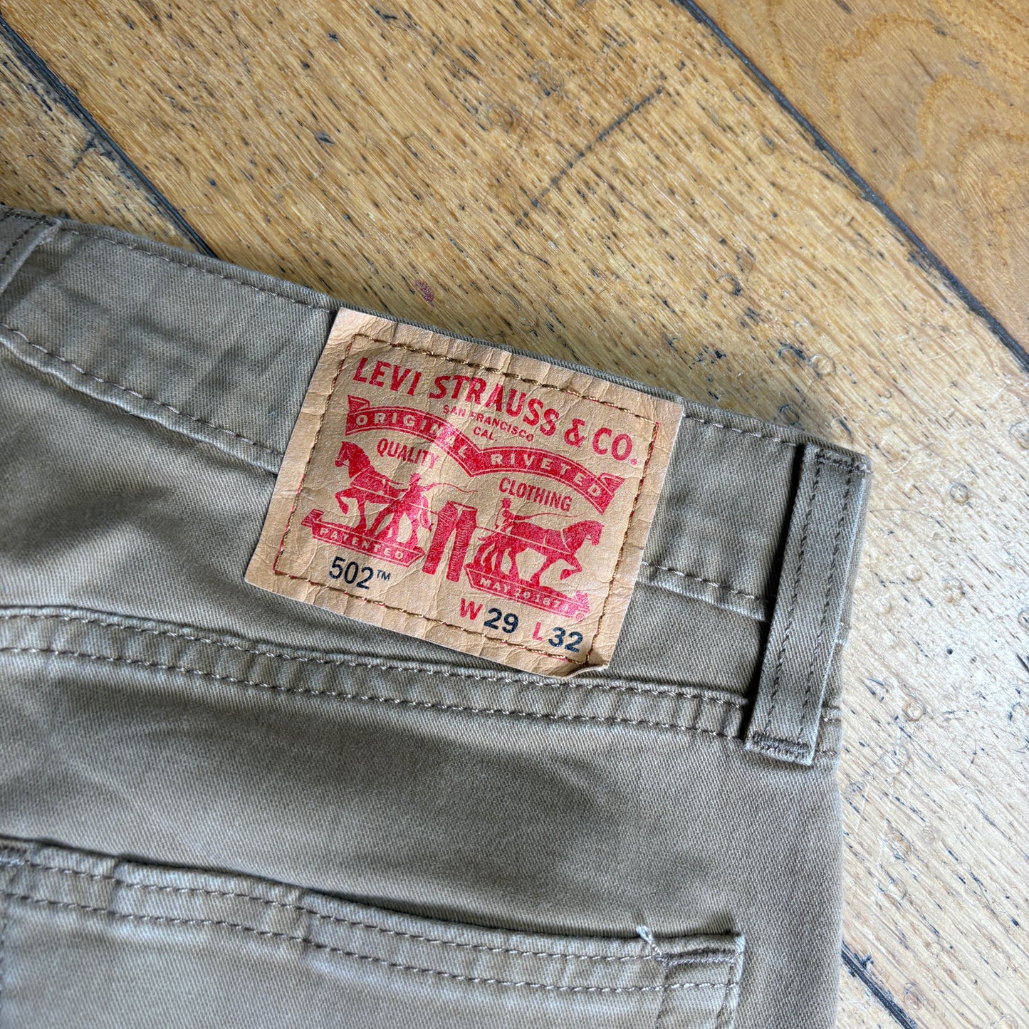 Vintage Levis 502 Straight Brown Chino Trousers Jeans - 29