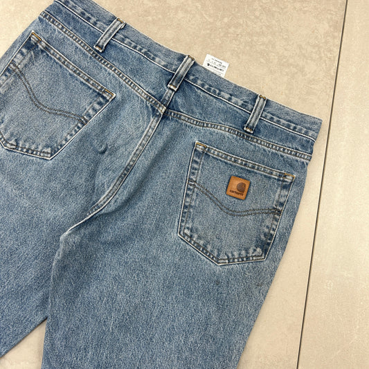 Vintage Carhartt Workwear Baggy Blue Carpenter Shorts - 38