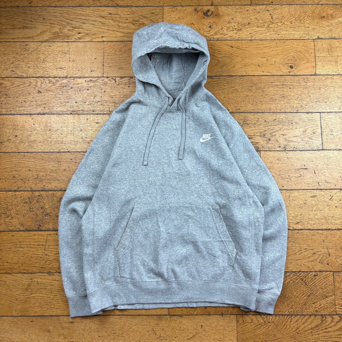 Vintage Nike Grey Embroidered Hoodie Sweatshirt - M