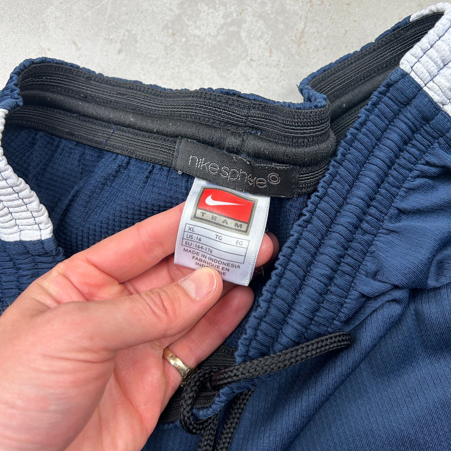 Vintage Nike Team Swoosh Navy Sports Shorts - XS