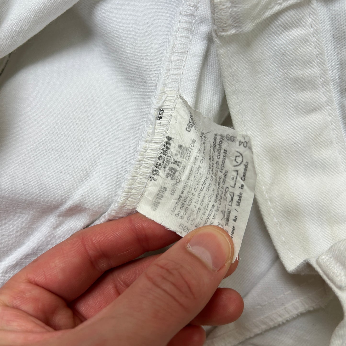 Vintage Dickies Workwear Carpenter Baggy White Trousers - 33