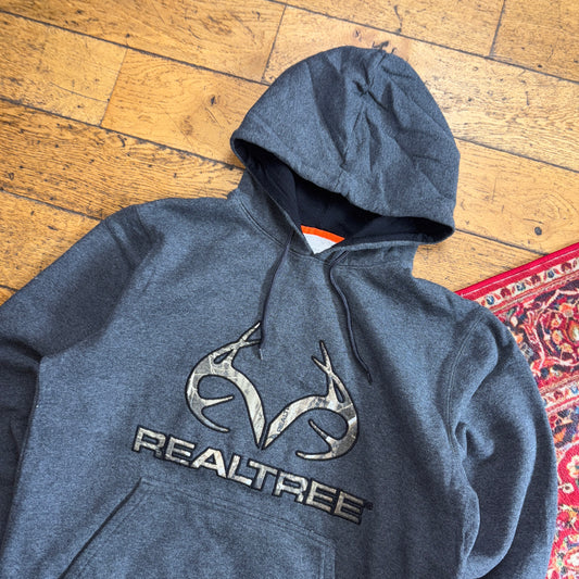 Vintage Realtree Camo Grey Hoodie Sweatshirt - L