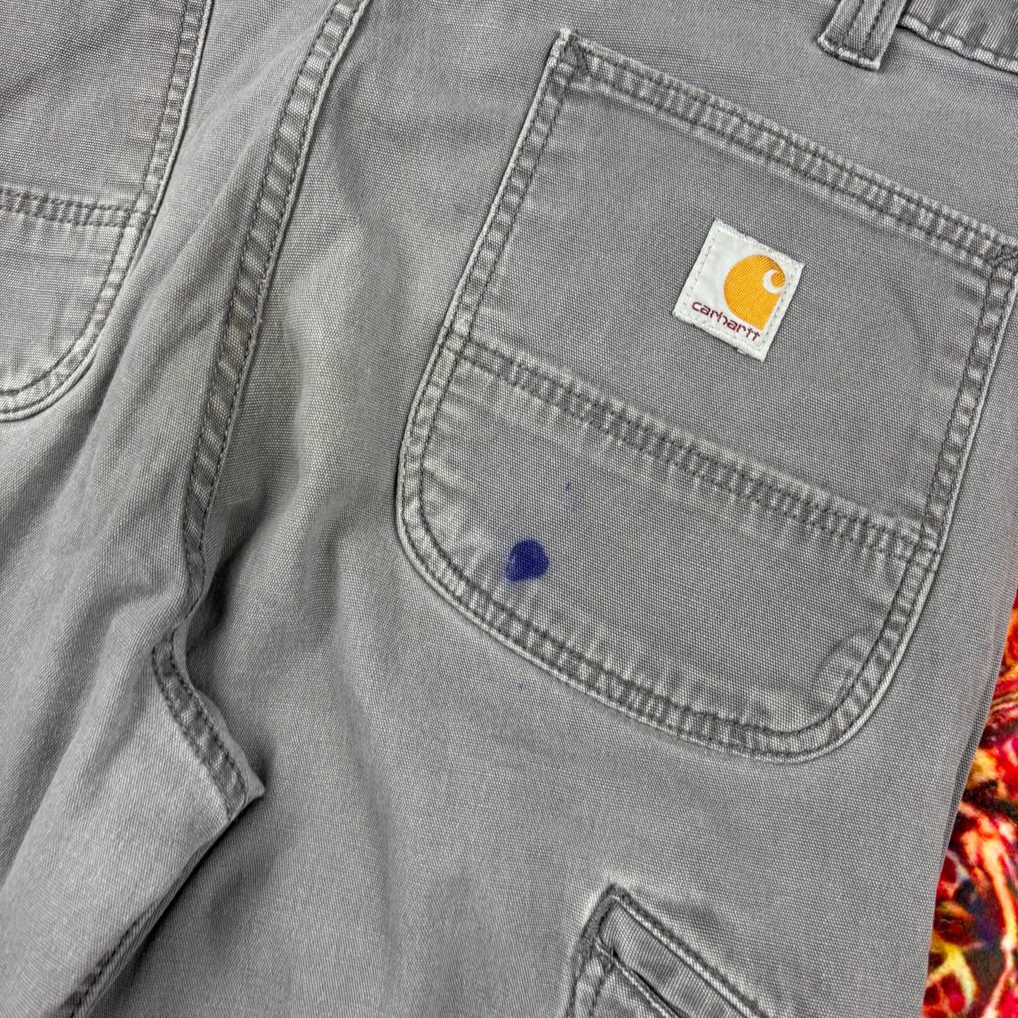 Vintage Carhartt Grey Workwear Carpenter Trousers - 36