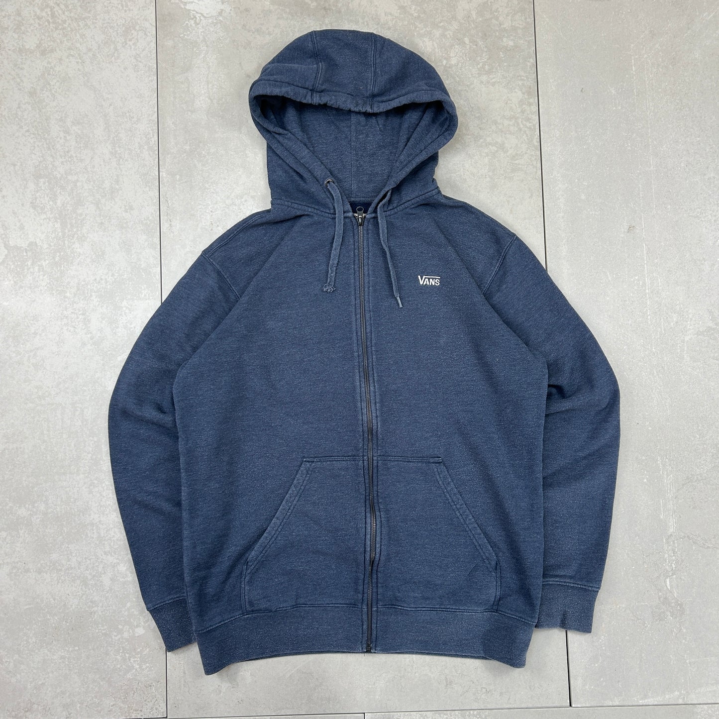 Vintage 00s Vans Skate Navy Embroidered Zip Hoodie Sweatshirt - L